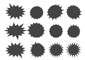 Starburst speech bubbles set. Bursting icon. Starburst isolated icons set