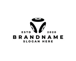 triangular dice shield target logo design concept. Vector illustration