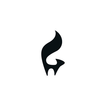 abstract letter G black fox logo concept. Vector illustration