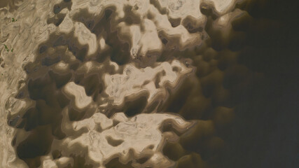 Beautiful sandy river bottom at low tide in northern Siberia on a sunny summer day