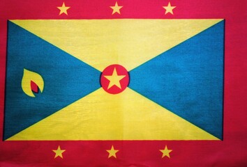 National flag of the state. Material surface texture