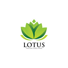 Lotus flower logo vector design.