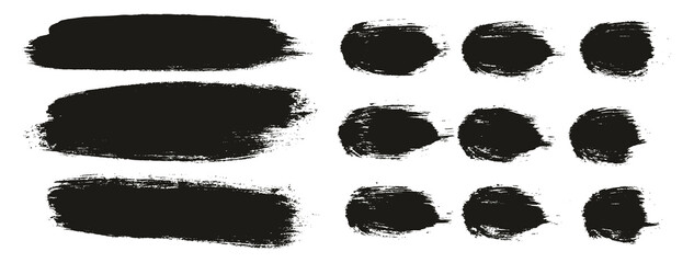 Round Brush Thick Long Background & Straight Lines Mix Artist Brush High Detail Abstract Vector Background Mix Set 
