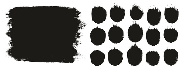 Round Brush Thick Long Background & Straight Lines Mix Artist Brush High Detail Abstract Vector Background Mix Set 