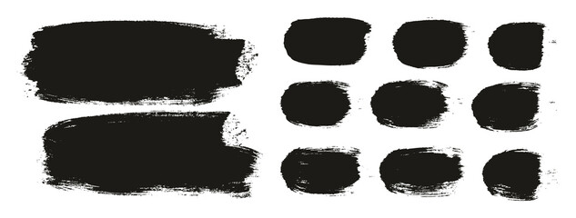 Round Brush Thick Long Background & Straight Lines Mix Artist Brush High Detail Abstract Vector Background Mix Set 