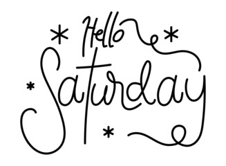 hello saturday lettering design