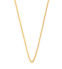 Gold jewelry. Gold chain necklace isolated - obrazy, fototapety, plakaty