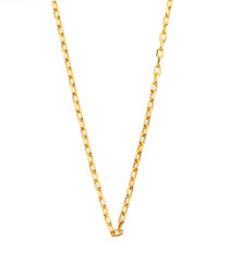 Gold jewelry. Gold chain necklace isolated