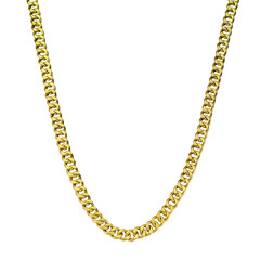 Gold jewelry. Gold chain necklace isolated - obrazy, fototapety, plakaty