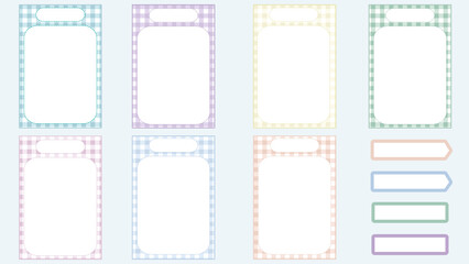set of the colorful retro checkered notepad, memo, planner, paper, sticky note, reminder, journal. so cute, simple, and printable