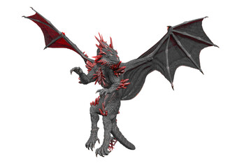 dragon is floating and looking around