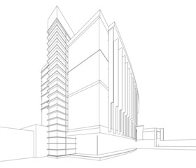 Architectural sketch of a building