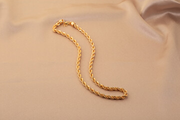 Gold jewelry. Gold chain necklace