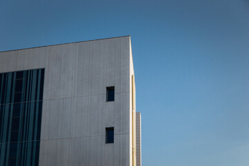 wall with windows and blue sky