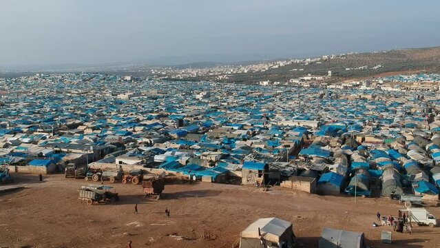 The world's largest refugee camp. Atma Refugee Camp, located on Syria's border with Turkey. It is thought to be inhabited by 1 million people.