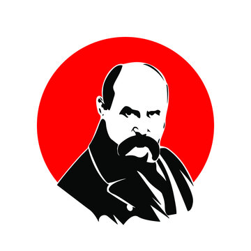 Taras Shevchenko. Ukrainian writer. poet and Painter. Vector illustration. white background. isolated object. 