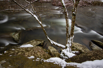 Cold water snowy river 