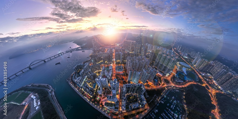 Canvas Prints Panorama aerial view of Hong Kong City - Tseung Kwan O