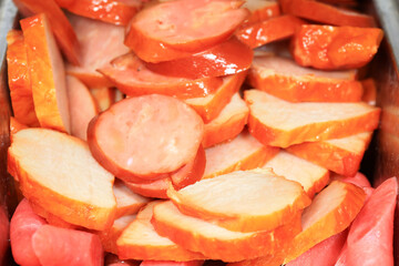 Cooked meat slices, a traditional Chinese food ingredient