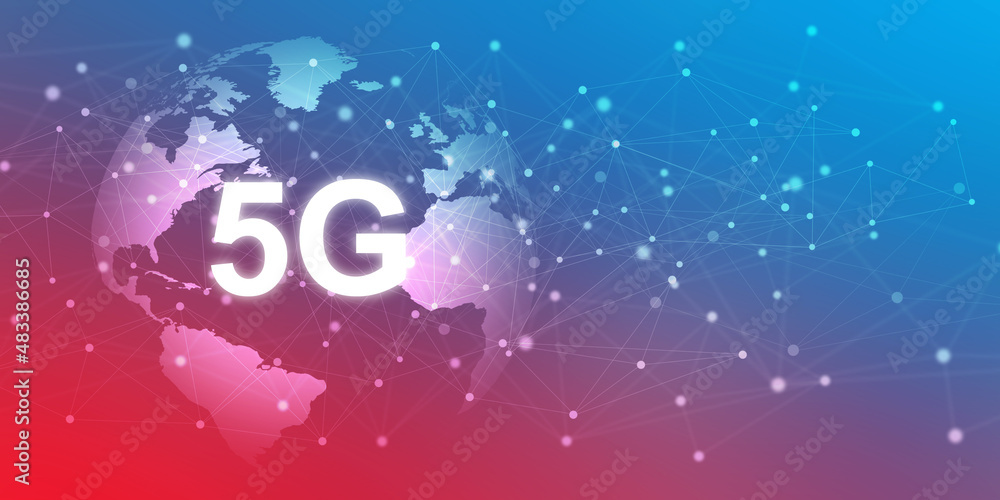 Aufkleber 2d rendering 5g network 5g connection