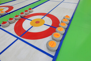 Land curling competition equipment on the playground, North China