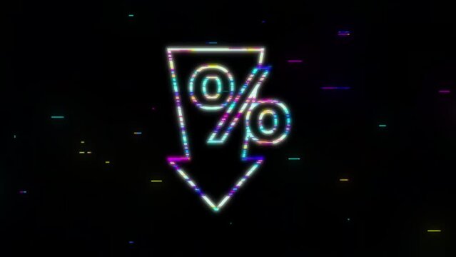 Percentage with arrow up and down. Banking, credit, interest rate. Motion Graphic