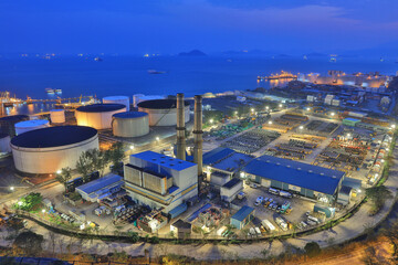 the Oil Depot at Nam Wan at night