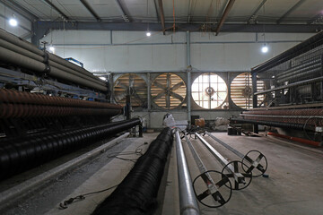 Fishing net processing machinery and equipment are in a factory in North China