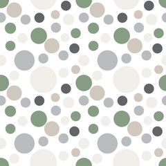 Stunning, trendy seamless pattern of colored balls in a simple flat style. For children s clothing, fashionable fabrics, home decor, backgrounds, postcards and templates, packaging, paper