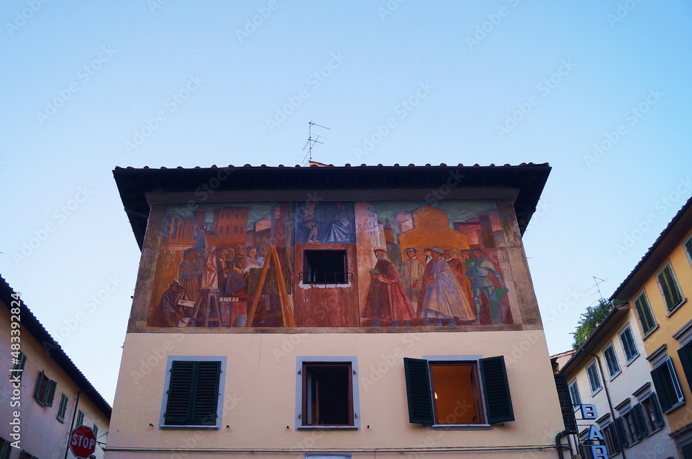 Wall mural fresco in calza square in florence, italy