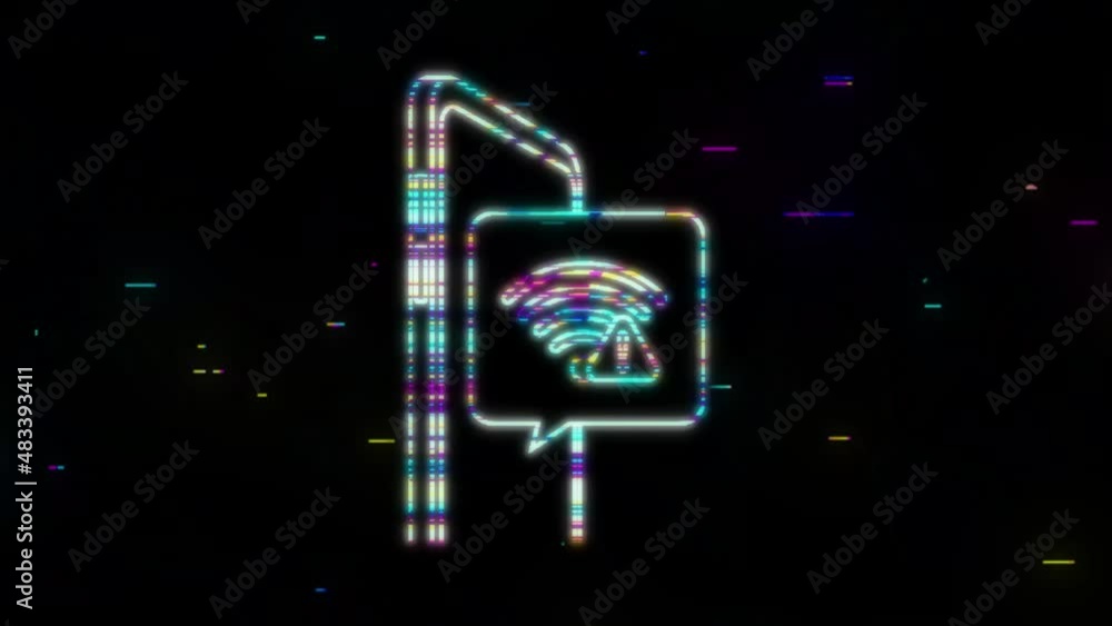 Poster no internet connection found on smartphone. glitch icon. lost wireless connection. no wifi.