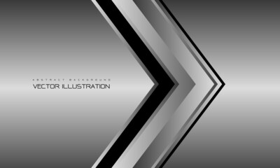 Abstract silver grey arrow direction geometric design modern futuristic background vector