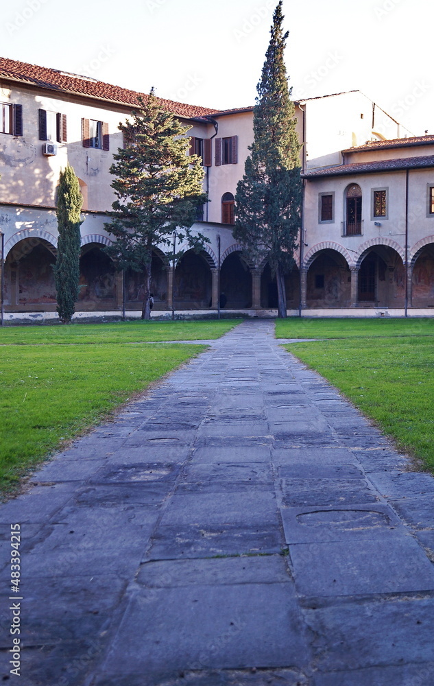 Wall mural great cloister of santa maria novella in florence, italy