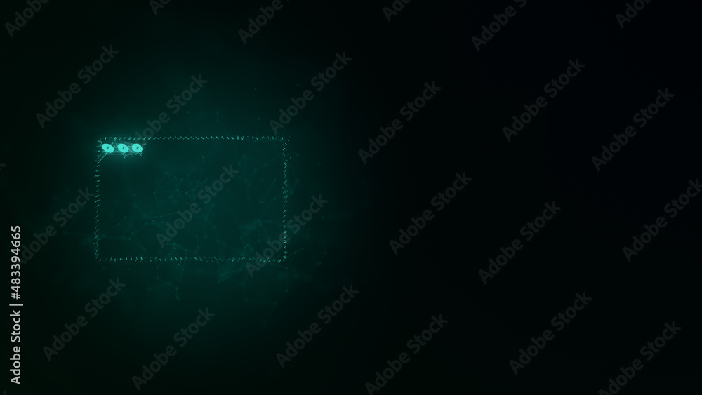 Aufkleber Browser window icon with plexus effect. Connected lines with dots. Illustration
