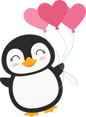Obraz premium Valentine Penguin