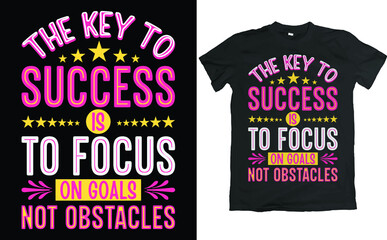 key to success typography t-shirt design.
