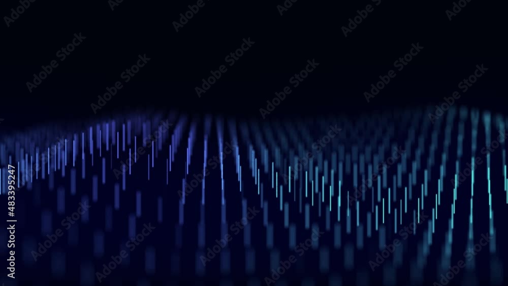 Poster dynamic wave of lines. abstract futuristic background. big data visualization. 3d rendering.