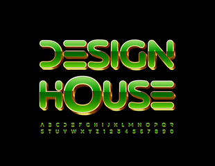Vector elite Logo Design House. Trendy stylish Font. Artistic Alphabet Letters and Numbers set