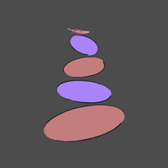 Balance colored stones. Balance concept. Zen stones flat design style. Vector