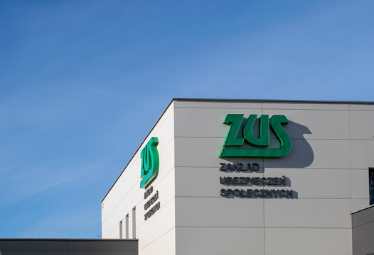 Katowice, Poland - 11,23,2021 ZUS building social insurance institution