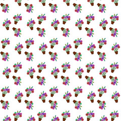flower pattern, flowers, flowerpot, various colors