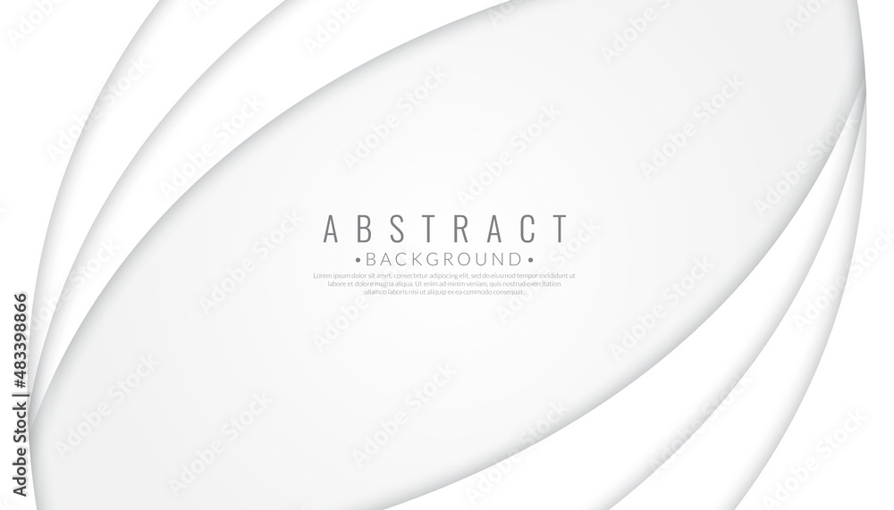 Poster abstract white color background. modern curve horizontal pattern template wallpaper. vector wave ill