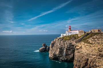 Fototapeta na wymiar Lighthouse on the rock, Cape St. Vincent