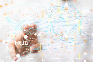 Futuristic in Industry 4.0 and business virtual diagram