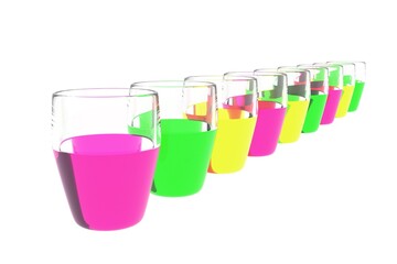 3d render, Abstract background with Colorful glasses