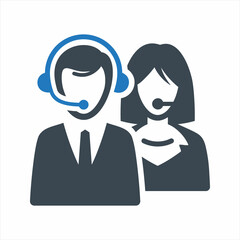 Call center icon. Vector and glyph