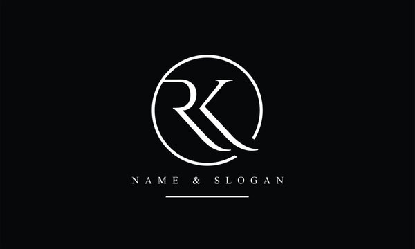 RK, KR, R, K abstract letters logo monogram