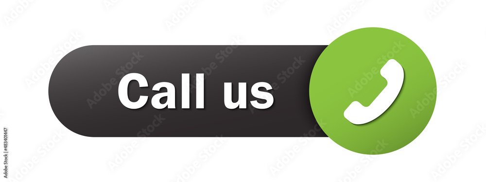 Poster call us black and green vector web button