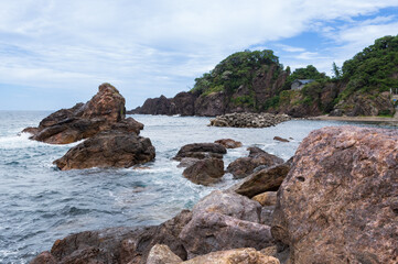 福井県越前海岸の奇岩