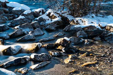 Kaskaden an der Trettachmündung bei Oberstdorf
